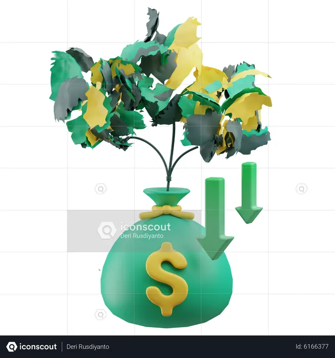 Wirtschaft im Niedergang  3D Icon