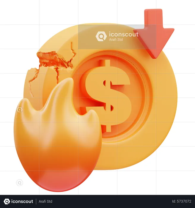 Wirtschaftlicher Abschwung  3D Icon