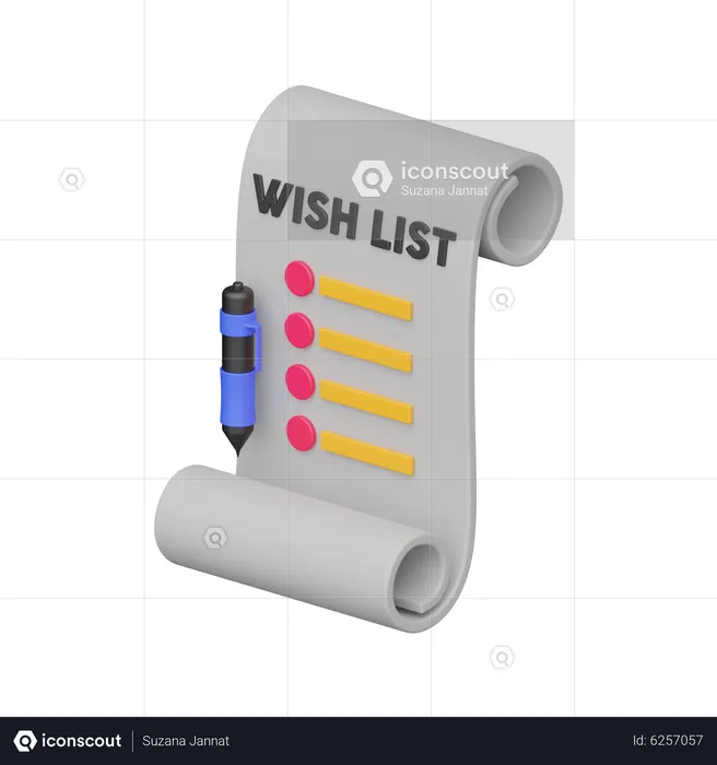 Wish List  3D Icon