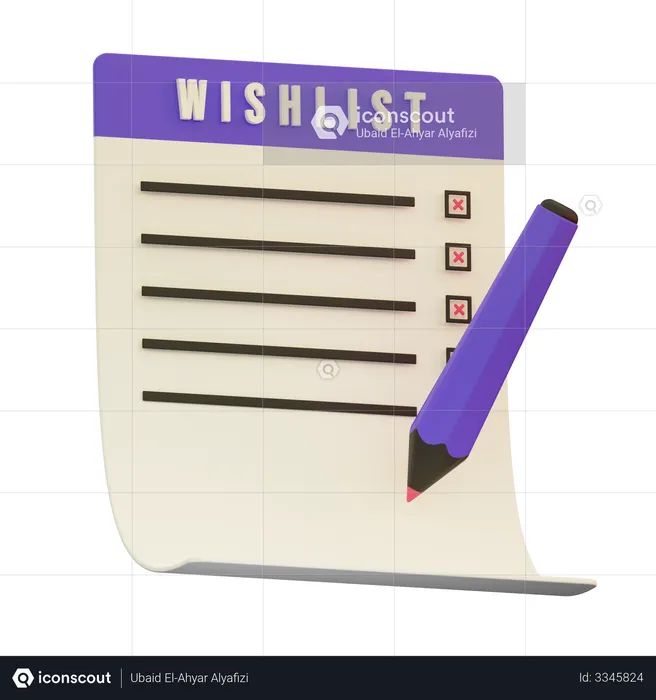 Wishlist  3D Illustration