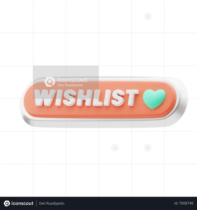 Wishlist Button  3D Icon