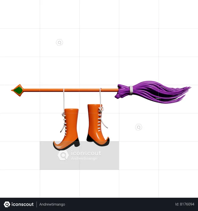 Witch Broom  3D Icon