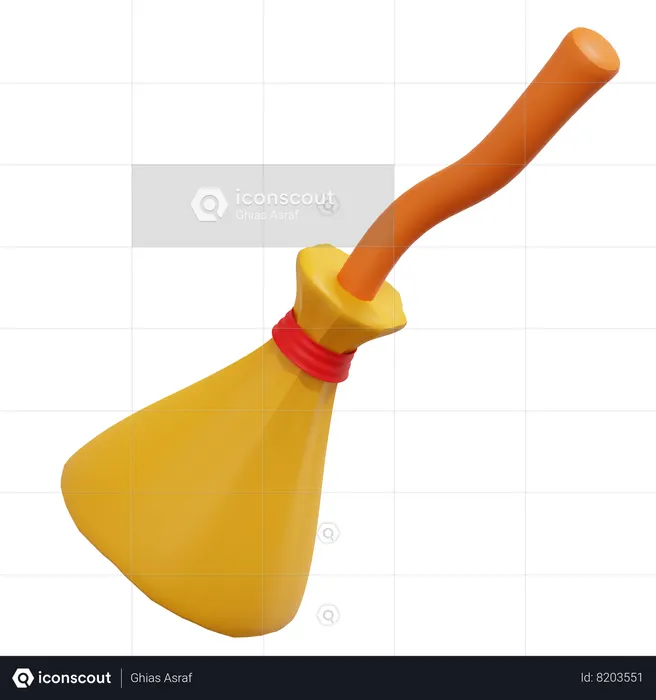 Witch Broom  3D Icon