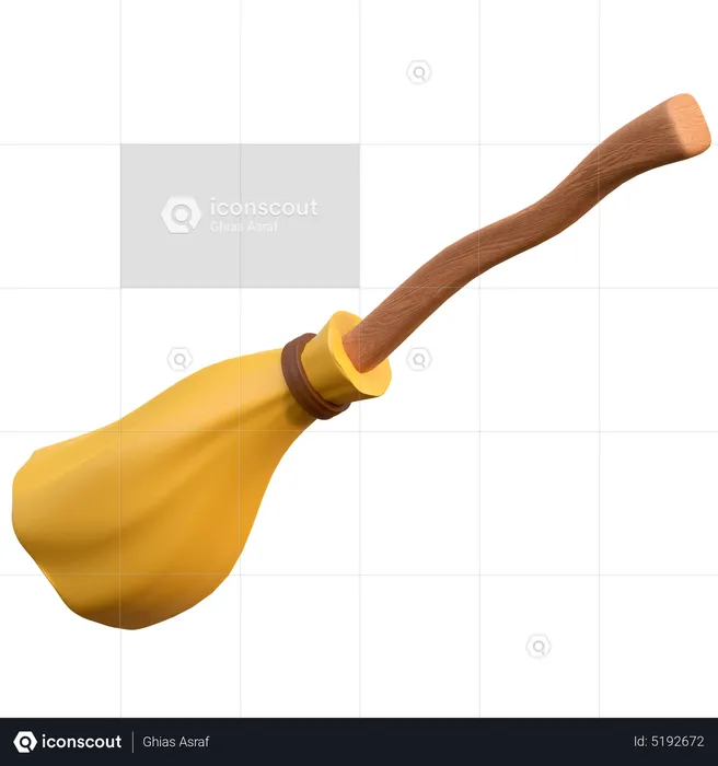 Witch Broom  3D Icon