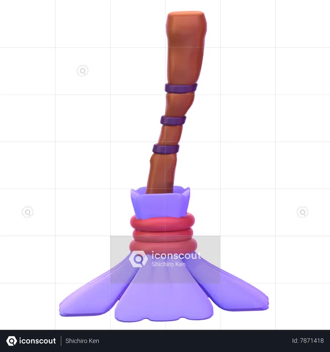 Witch Broom  3D Icon