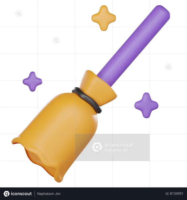 Witch Broom  3D Icon