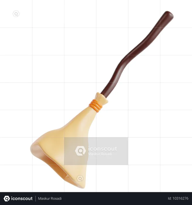 Witch Broomstick  3D Icon