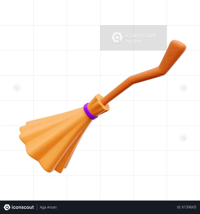 Witch Broomstick  3D Icon