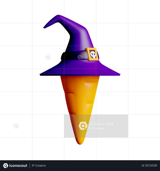 Witch Carrot  3D Icon