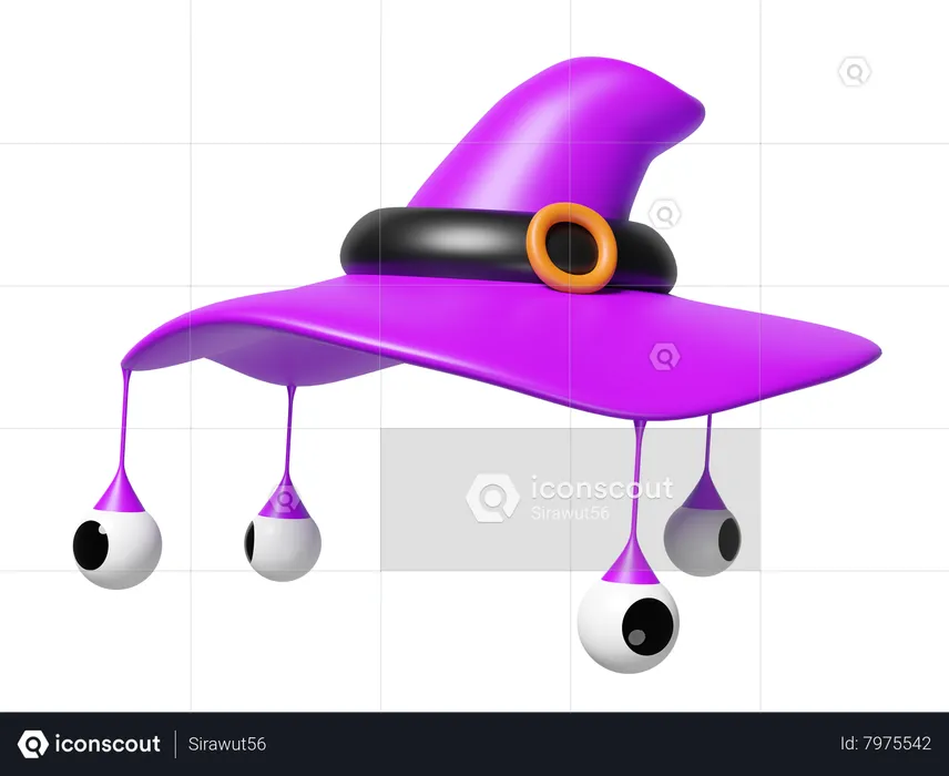 Witch Hat With Eye  3D Icon