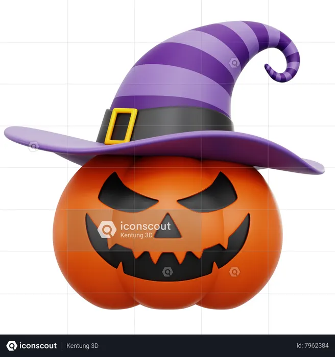 Witch Pumpkin  3D Icon