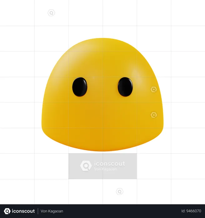 Face Without Mouth Emoji 3D Icon