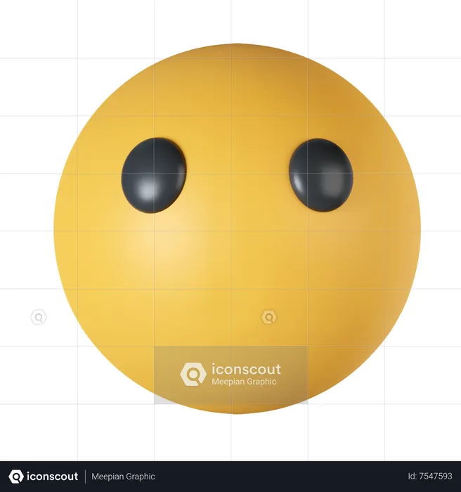 Without Speechless With No Mouth Emoji 3D Icon