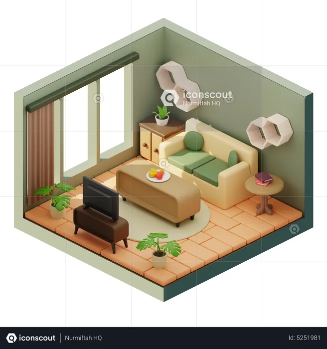Wohnzimmer  3D Icon