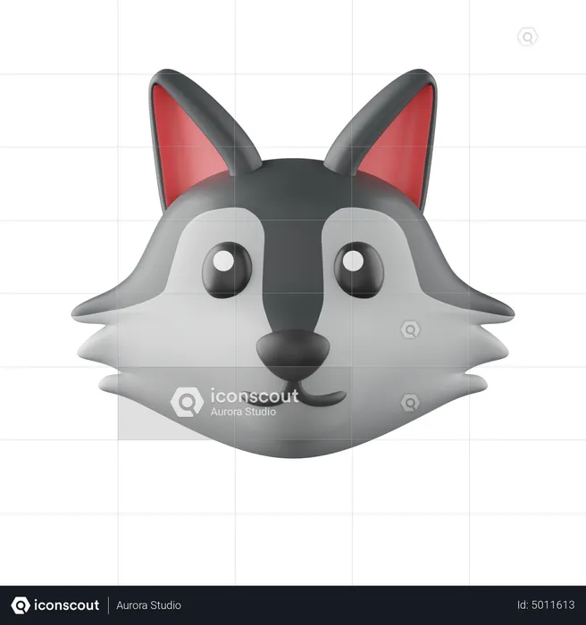 Wolf Emoji 3D Icon
