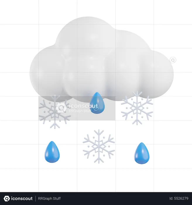 Wolke schnee regen  3D Icon