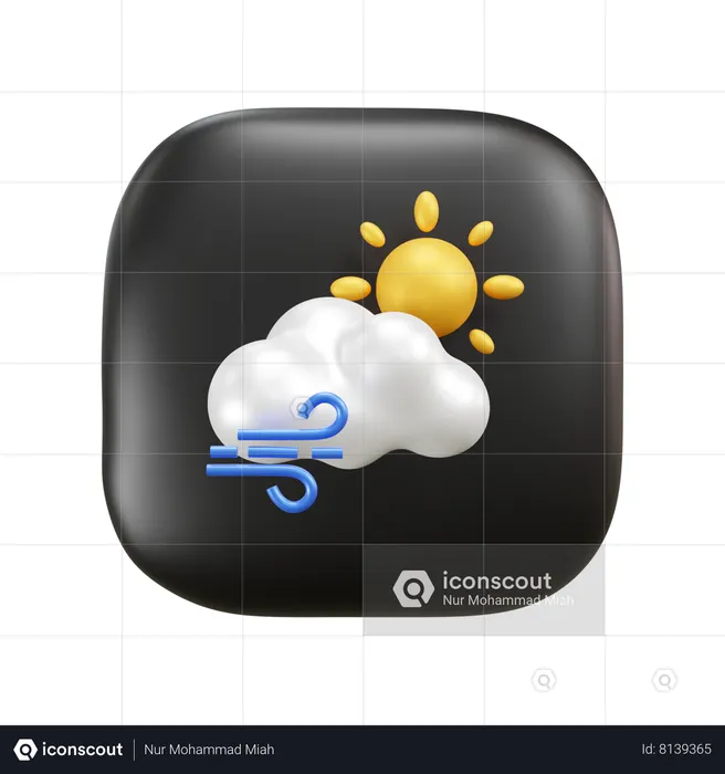 Wolke windiges Wetter  3D Icon