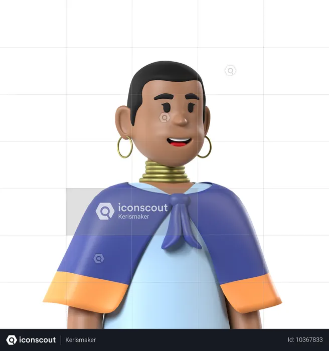 女性  3D Icon