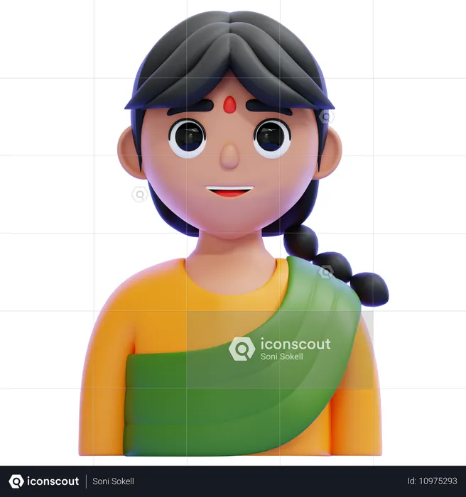 女性  3D Icon