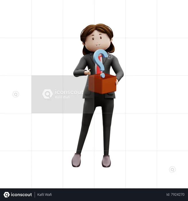 Woman Asking Question  3D Illustration