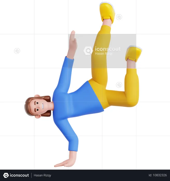 Woman Breakdance  3D Illustration