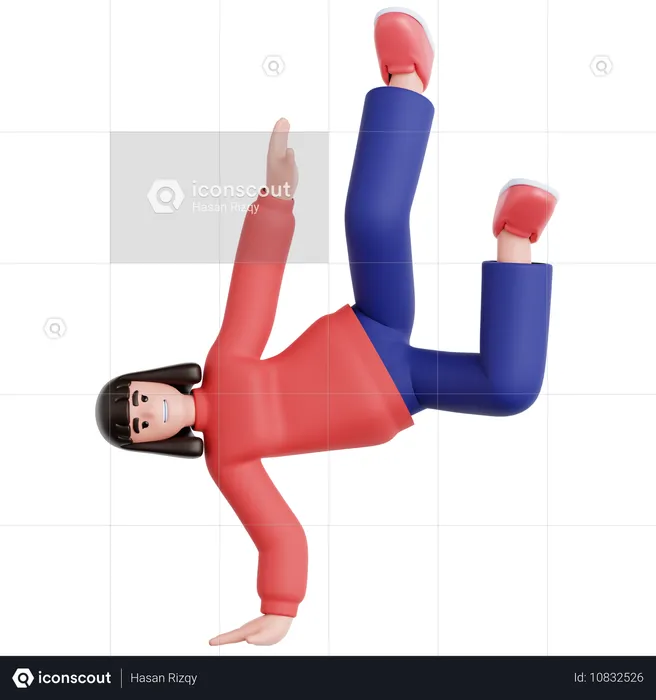 Woman Breakdance  3D Illustration