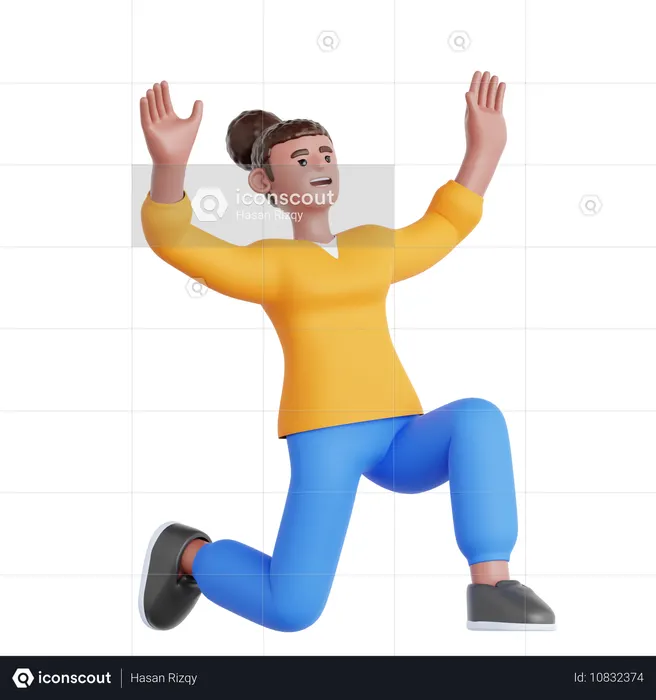 Woman Celebrating  3D Illustration