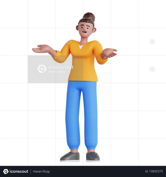 Woman Confused  3D Illustration