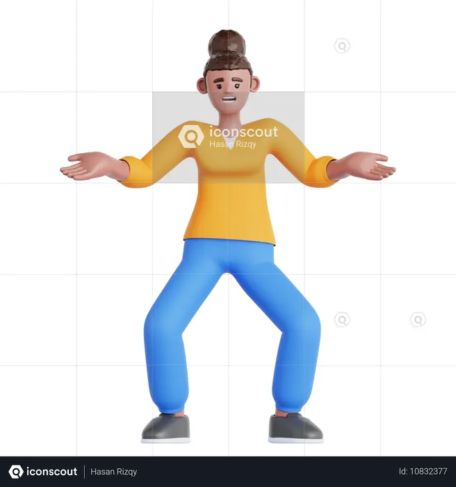 Woman Confused  3D Illustration