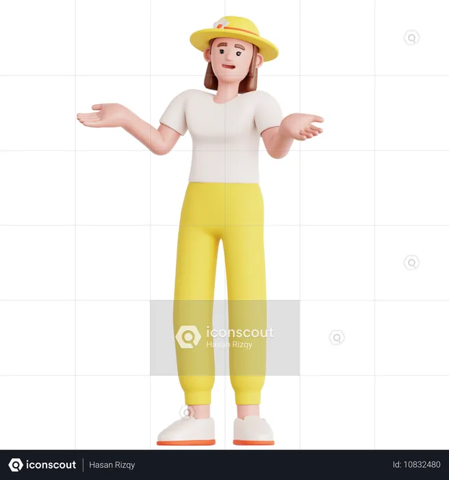 Woman Confused  3D Illustration