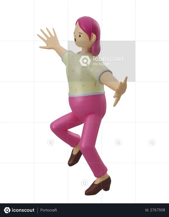 Woman dancing  3D Illustration