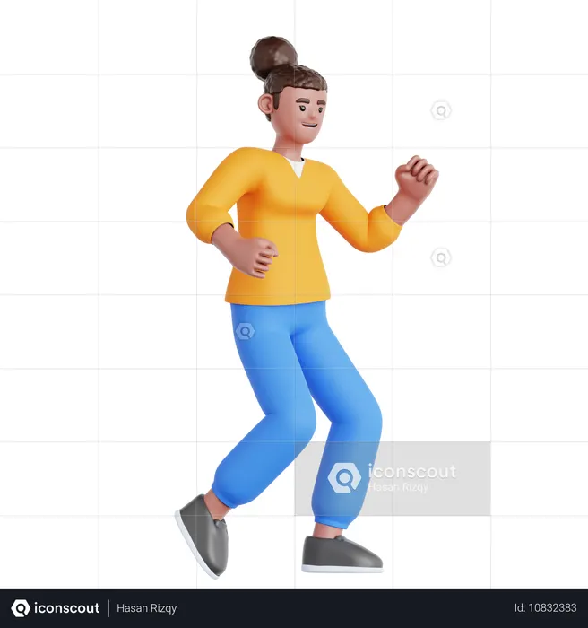 Woman Dancing  3D Illustration