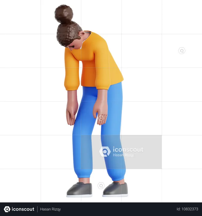 Woman Disappointed  3D Illustration