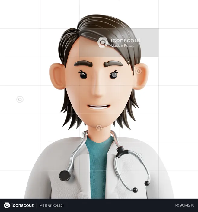 Woman Doctor Avatar  3D Icon