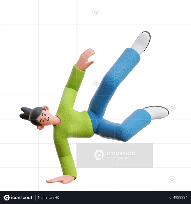 Woman Doing Breakdance  3D Illustration