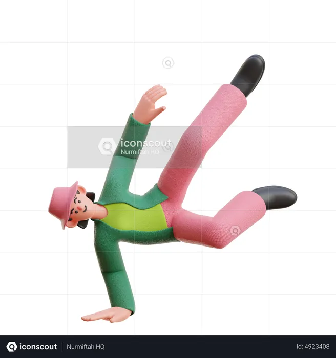 Woman Doing Breakdance  3D Illustration