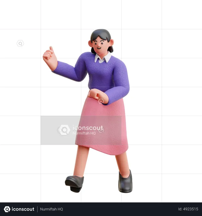Woman Doing Dancing  3D Illustration