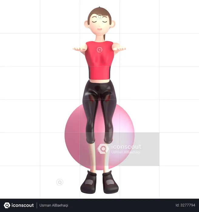 Woman doing exercise  3D Illustration
