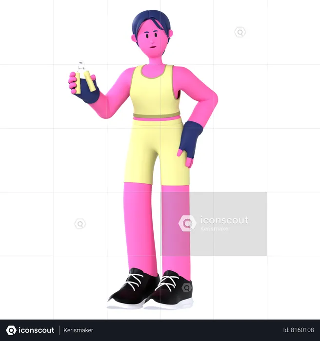 Woman Doing Hand Grip  3D Illustration