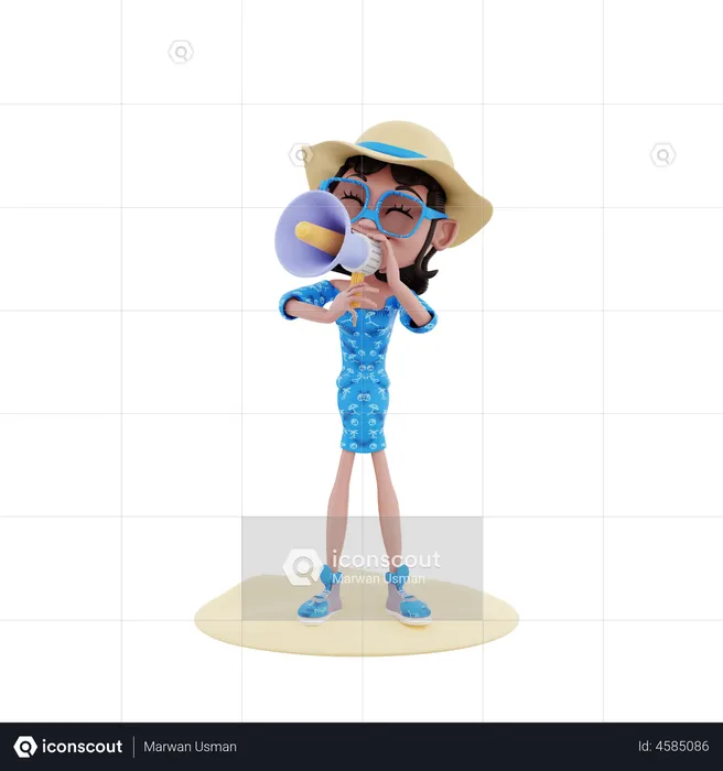 Woman doing marketing  3D Illustration