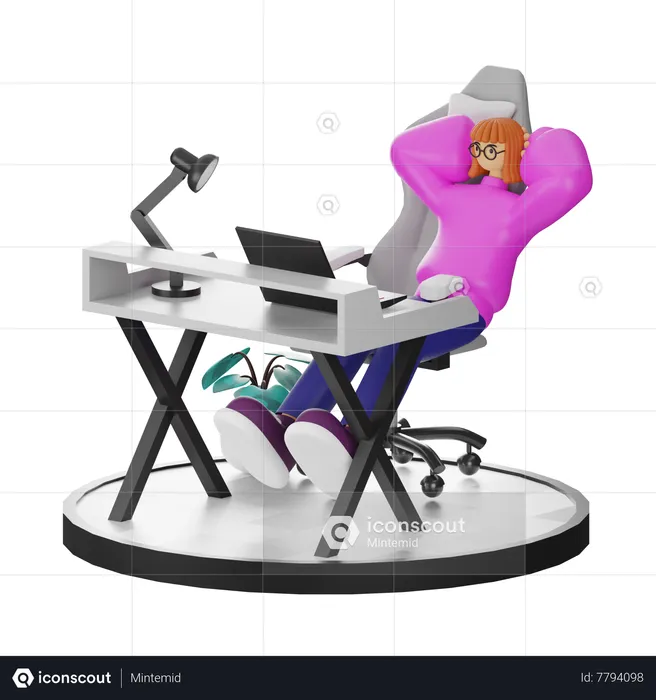 Woman doing relaxing after work  3D Illustration