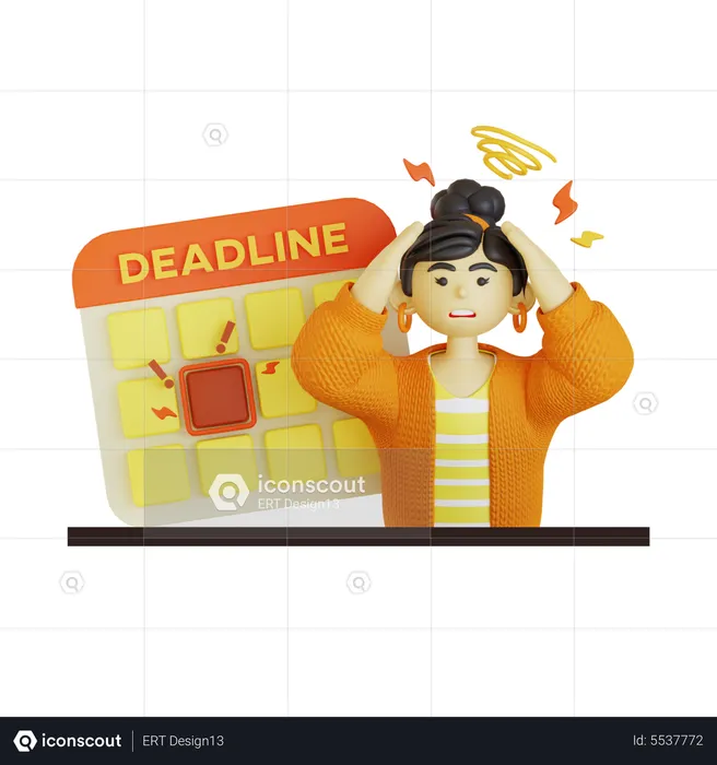 Woman doing schedule management  3D Illustration
