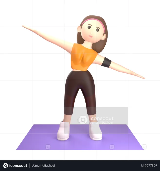 Woman doing yoga  3D Illustration