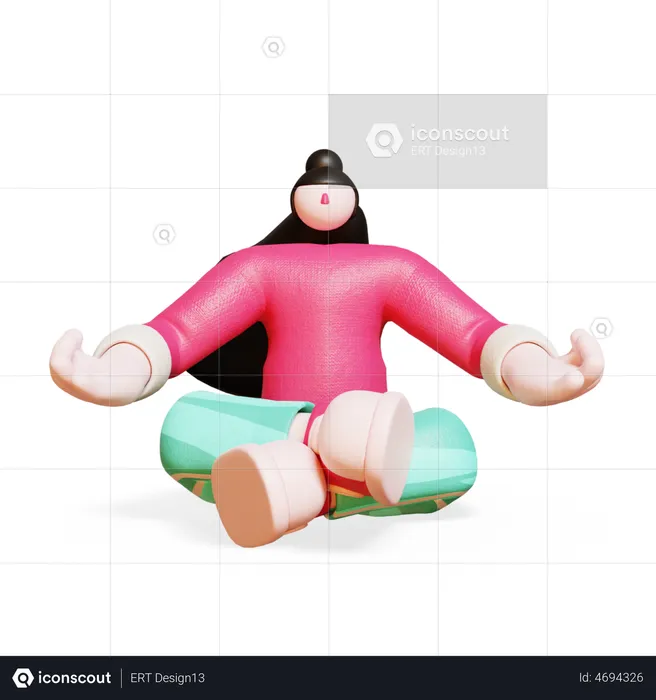Woman Doing Yoga  3D Illustration