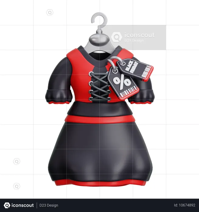 Woman Dress on Discount Sale  3D Icon