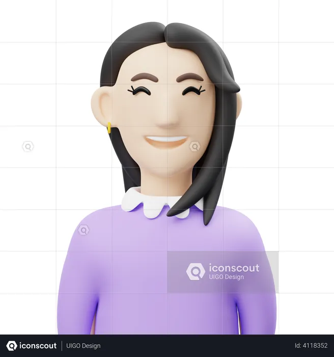 Woman Employee  3D Illustration