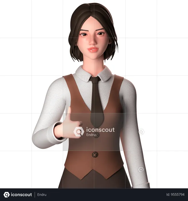 Woman Encouraging Employees  3D Illustration