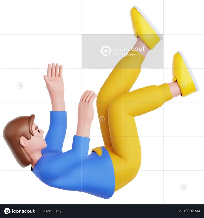 Woman Falling  3D Illustration