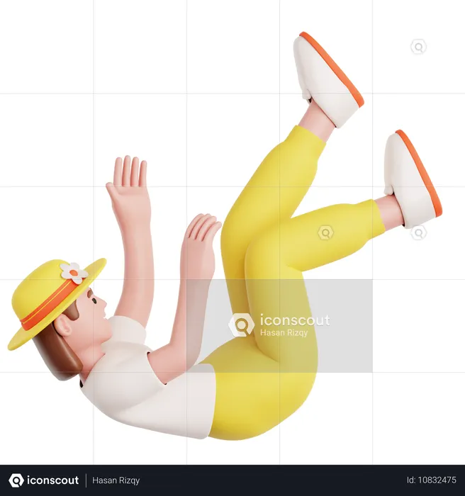 Woman Falling  3D Illustration