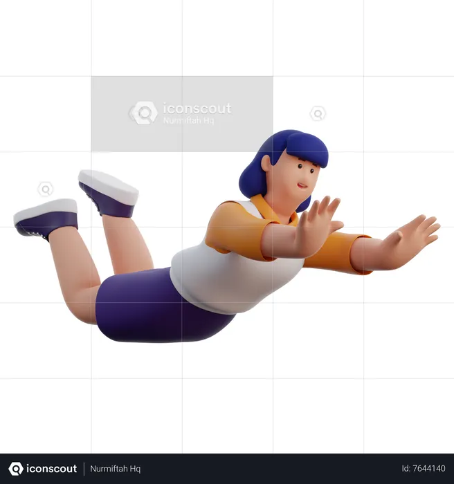 Woman Falling  3D Icon
